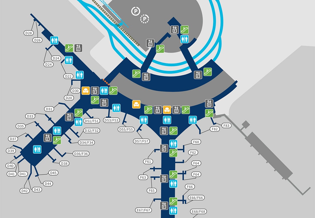 Toronto airport parking map - Terminal 3 & 1